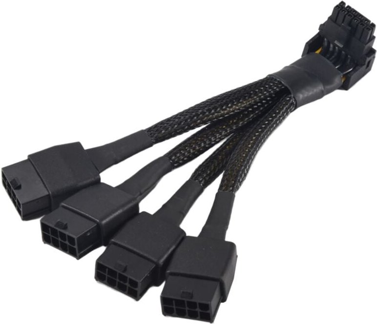 4X8Pin PCI-E Auf 16Pin(12+4) 5.0 12VHPWR Anschluss 90-Grad-Winkelstück Kabel GPU RTX4090 RTX4080 Serie P8X4 AUF 16PIN-B