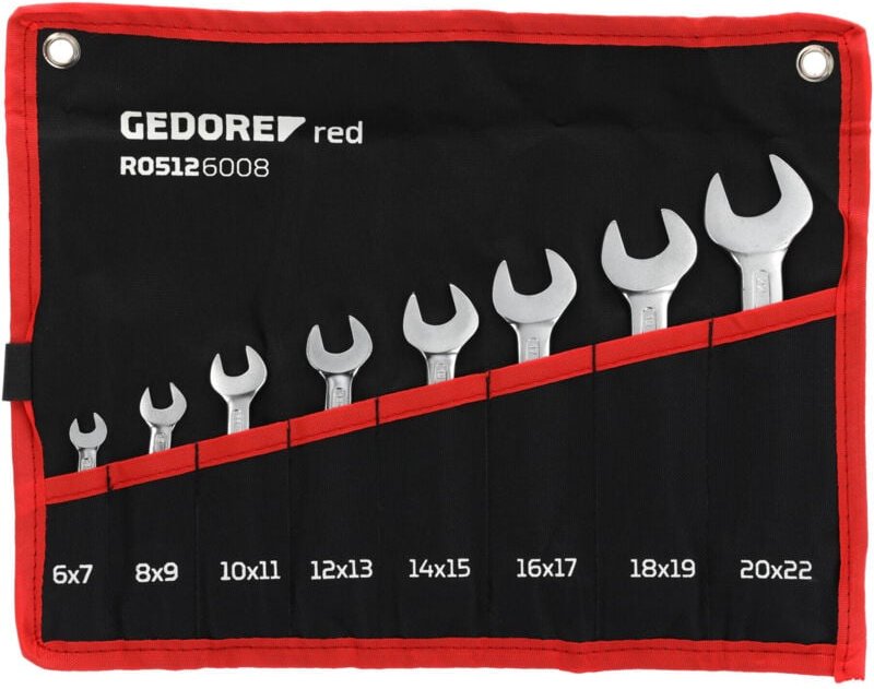 Gedore - R05126008 Doppelmaulschlüssel Satz kurz SW6-22 mm 8-teilig