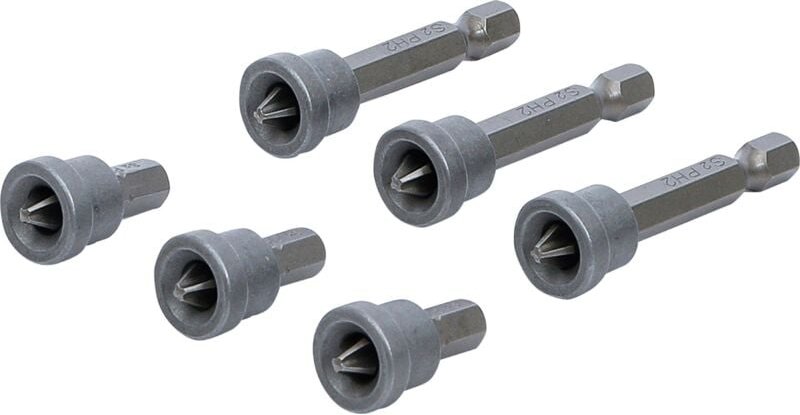 Bgs Technic - Bit-Satz mit Tiefenstopp für Gipskartonplatten Antrieb Außensechskant 6,3 mm (1/4') Kreuzschlitz PH2 6-tlg...