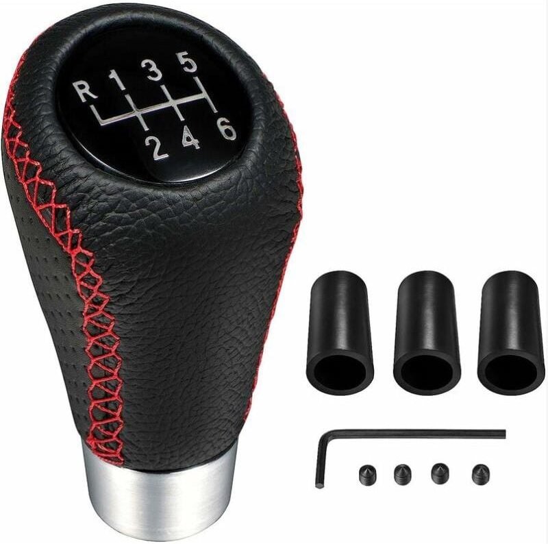 Thumbnail - Universal 6 Geschwindigkeit Leder Manuelle Schaltknauf Auto Tuning Teile