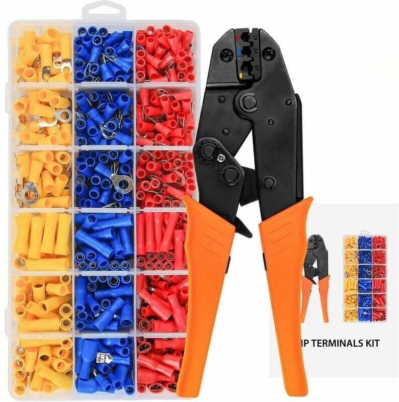 Ratschen-Crimper mit 700 elektrischen Anschlüssen für Kabel 0,5–1,5 mm²/1,5–2,5 mm²/4,0–6,0 mm² - Ahlsen