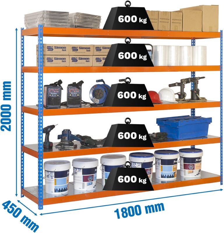 Simonrack Moderne Regal Blau Orange Galvanisiert Robust