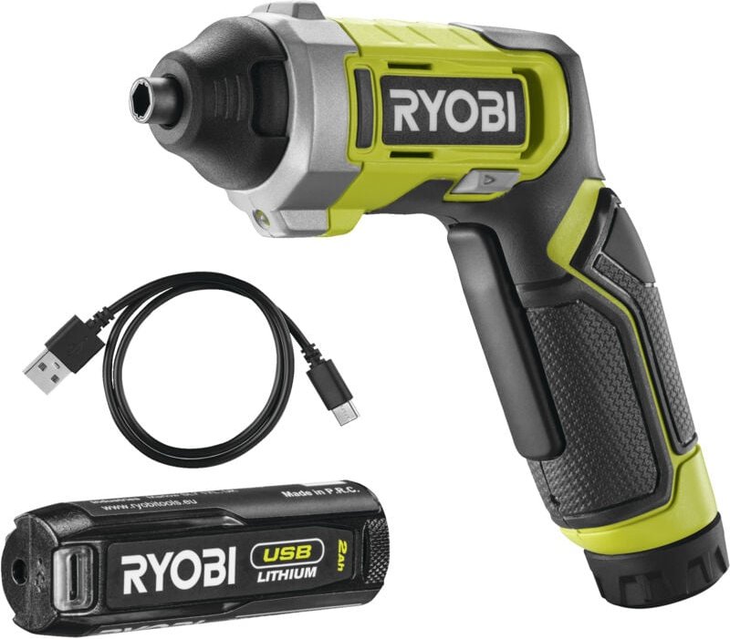 Thumbnail - RSD4-120T Ergonomischer Akku-Schraubendreher, 4 v, 5 Nm, 1/4 Zoll, Sechskant, 1 x 2,0 Ah - Ryobi