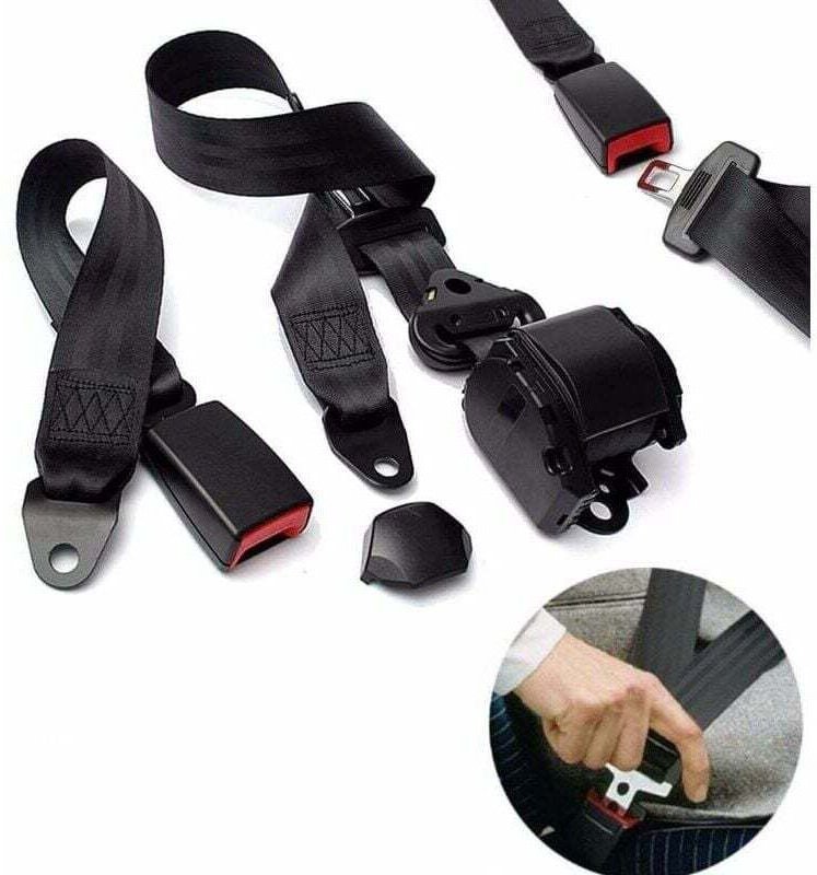 Universell verstellbarer, einziehbarer 3-Punkt-Sicherheitsgurt für Go-Karts, Golfcarts, Fahrzeuge und LKWs