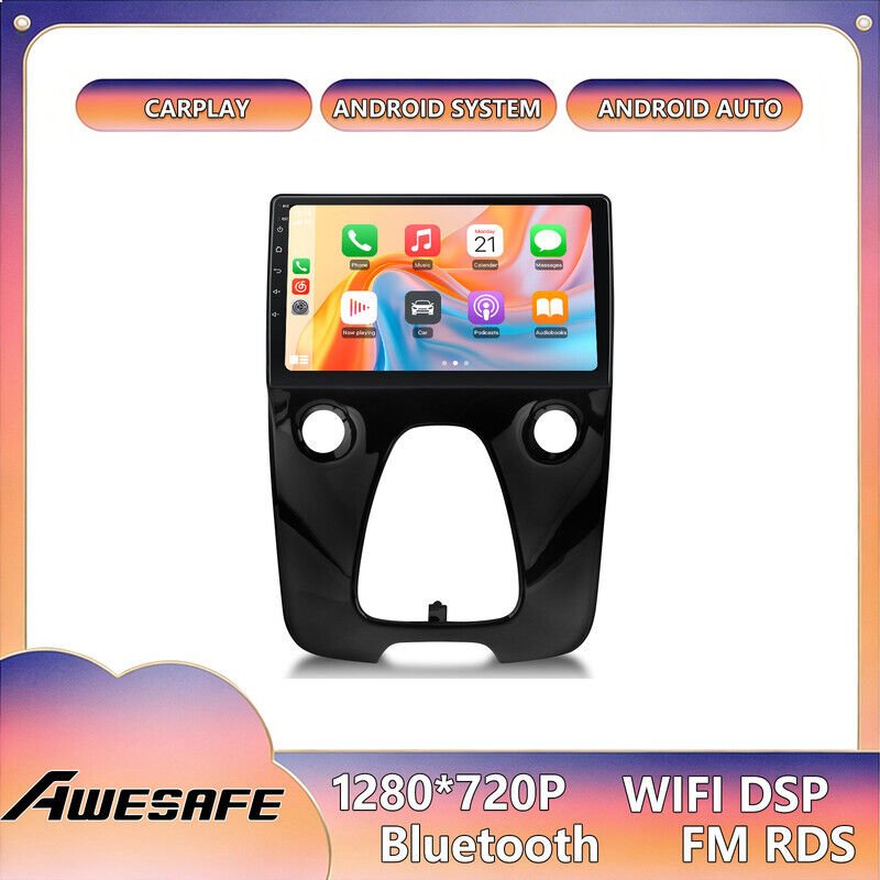 AWESAFE Autoradio Android 13 2GB+64GB für Toyota Aygo/Citroën C1/Peugeot 108 (2015–2020) 10'' Touchscreen CarPlay Androi...