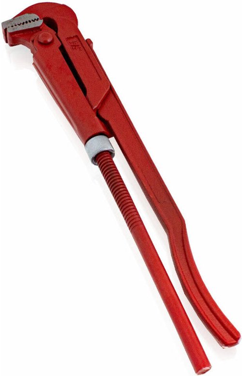 1,5 Zoll Eckrohrzange Rohrzange Wasserpumpenzange Klempner Zange abgewinkelt 90° (1,5 ') - Bituxx