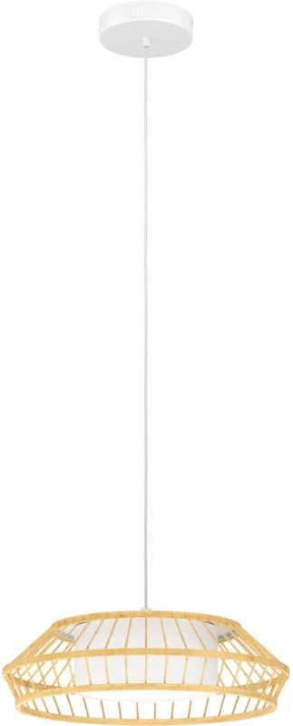 Eglo - connect.z Smart-Home led Pendelleuchte Yuku-Z, Hängelampe aus Metall und Textil in weiß, Bambus Holz, ZigBee, App...