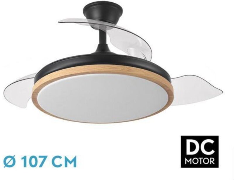 Deckenventilator abrila EVROS schwarz 72W transparent ABS