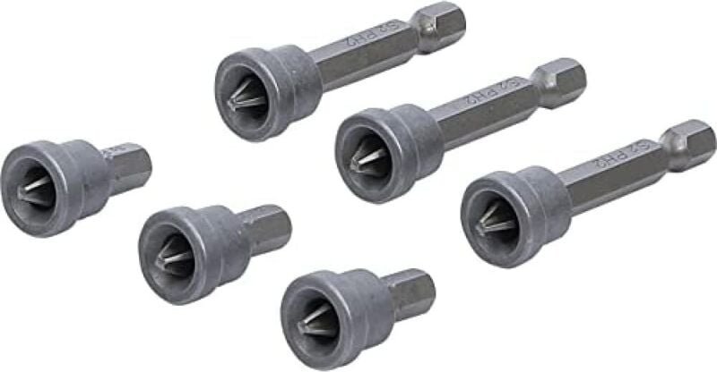 6-teilig – Kleines Bit-Set mit Tiefenanschlag – für Gipskartonplatten – Mehrfarbig – Außensechskant – Kreuzschlitz - Csp...