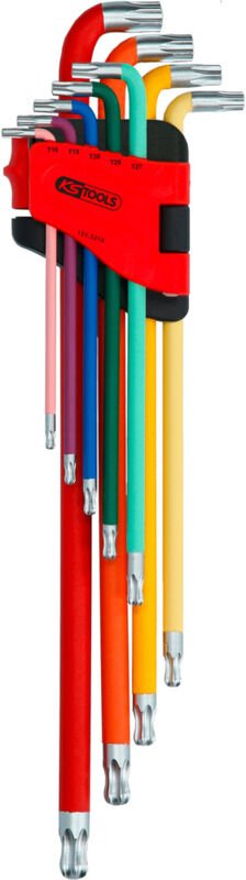 Ks tools Kugelkopf-Torx-Winkelstiftschlüssel-Satz, extra lang, 9-tlg ( 151.5210 )