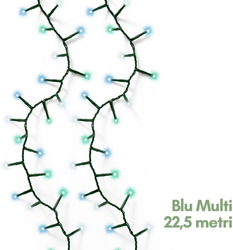 Kaemingk - Lichterkette 1000 led 22,5m aqua/weiß/blau