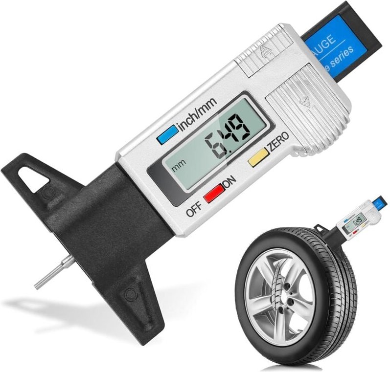 Digitaler Reifentiefenmesser, Reifentiefenmesser, digitaler Reifentiefenmesser mit LCD-Display