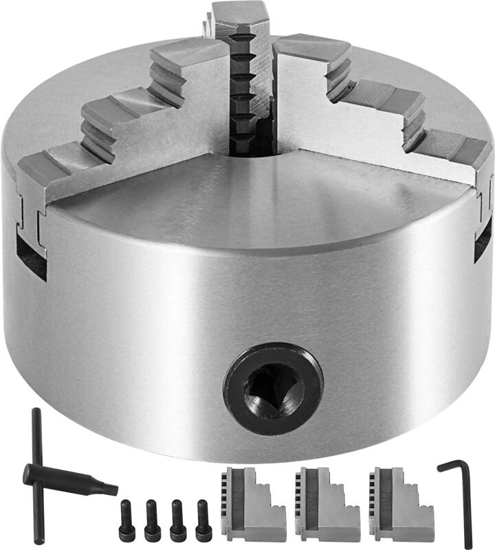 Metalldrehfutter K11-200A, Dreibackenfutter Drehfutter 3-backen, Selbstzentrierendes Drehfutter 200 mm, wendbar Metall D...