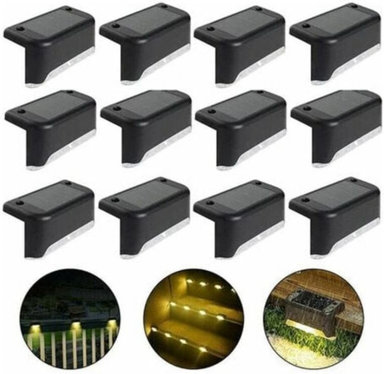 Wasserdichte Solar-Zaunleuchte, Solar-Terrassenleuchte, Treppenlampe, IP65 LED-Solar-Gartenleuchten für Terrassen-Treppe...