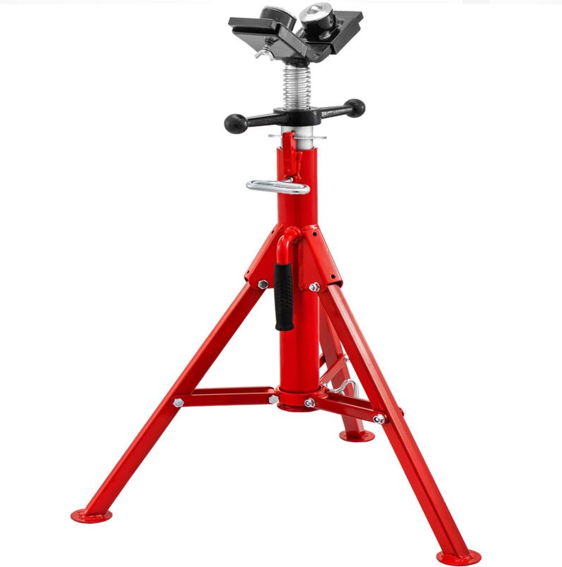 Rohrstütze mit 2-Kugel-Transfer V-Kopf 1107A einklappbarer Rohrständer 4500LB Rohrstange höhenverstellbar - Vevor