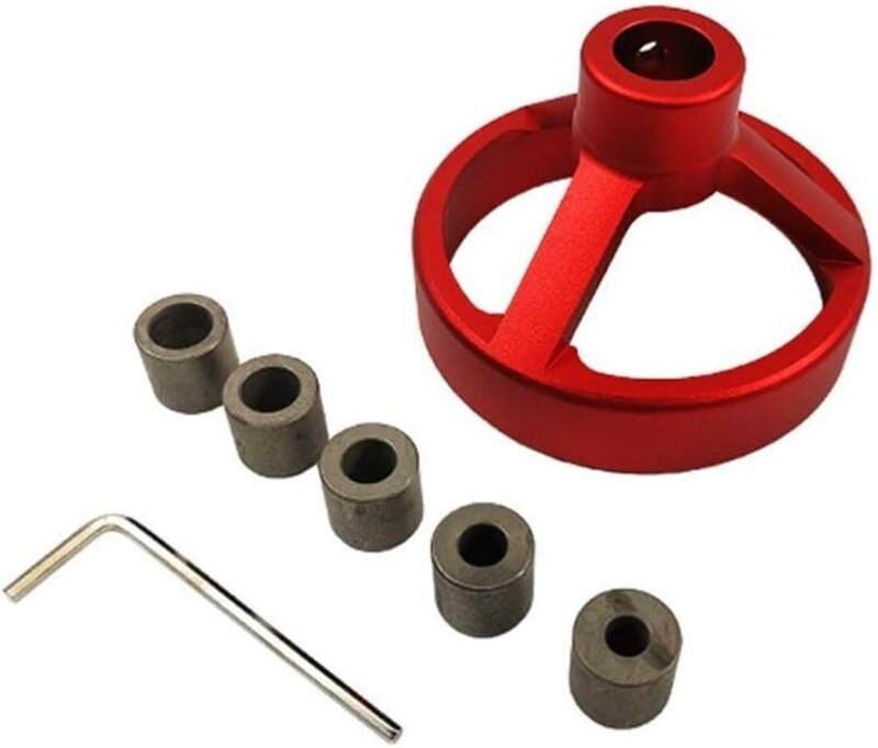 Sollbry - Rote vertikale Bohrführungslehre, Zubehör 6/7/8/9/10 mm Taschenlochlehren-Positionierer, rechtwinklige Führung...