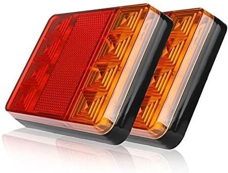 Thumbnail - 2er-Pack Anhänger-Rückleuchten, 8 LED-Rückleuchten für pkw und lkw, wasserdichte Warnleuchten, Rückleuchten für Anhänger...