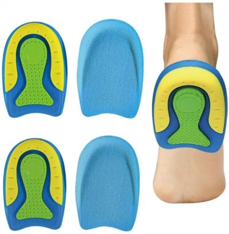 Packung mit 2 Paar Silikongel-Fersenpolstern – Größe L 40-45 – Antimikrobiell bei Plantarfasziitis und Fersensporn