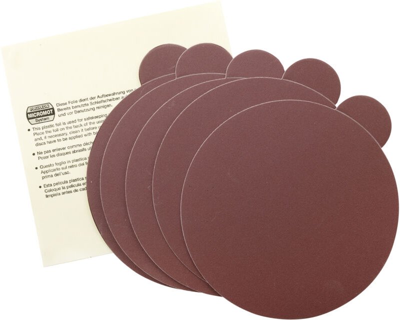 Thumbnail - EK-Schleifscheiben für tg 125/E, Korn 240, 5 Stück + 1 Aufbewahrungsscheibe - 28164 - Proxxon