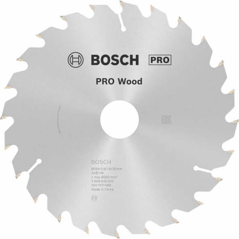 Pro Wood Kreissägeblatt, 184 x 2,6 x 30 mm, T24 - Bosch