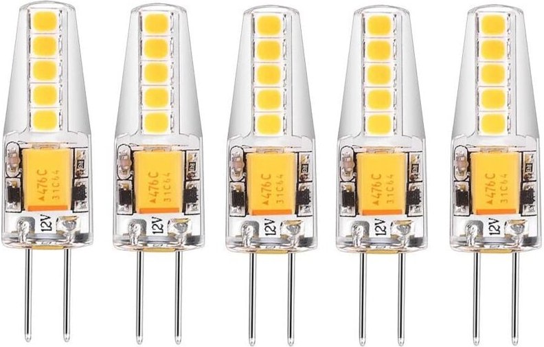 5er-Pack G4-LED-Lampen, natürliches Weiß, 4000 K, AC/DC 12 V, 3 W, 200 lm, Ersatz für G4 20 W Halogen, kein Dimmen, kein...