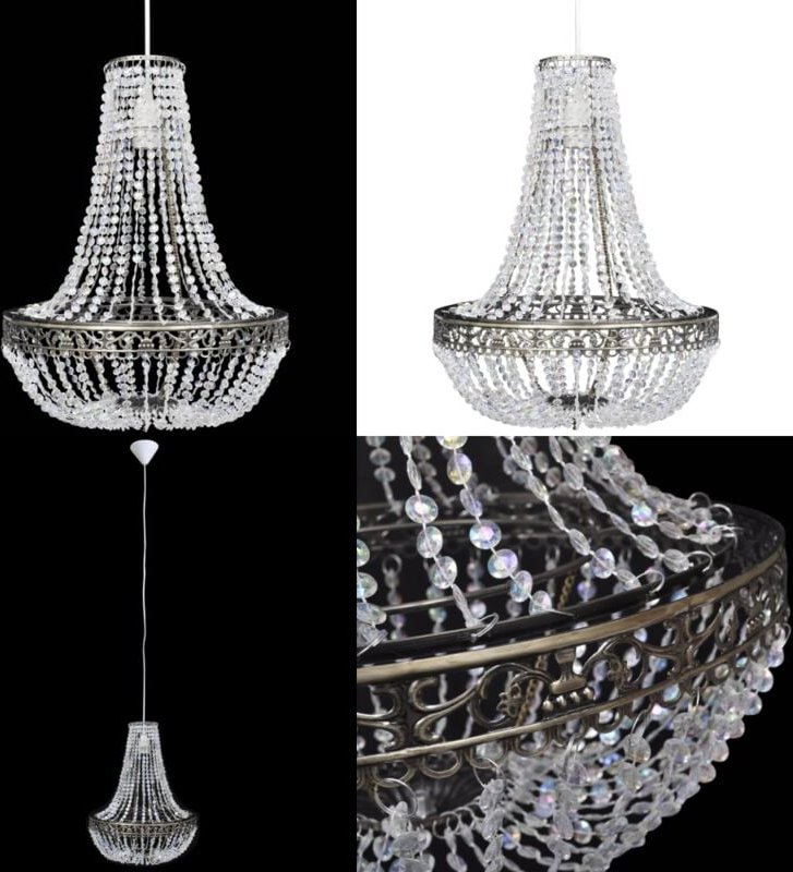 Vidaxl - Kristall-Kronleuchter 36,5 x 46 cm - Deckenleuchte - Kronleuchter - Home & Living - Transparent