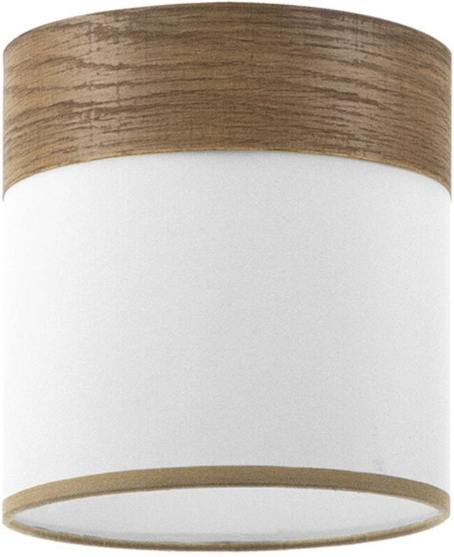 Fabrilamp - Cloe-Lampenschirm weiß/dunkles Holz E14 (Ø14 x 14 x 14 x 14 cm), mehrfarbig, nur eine Größe