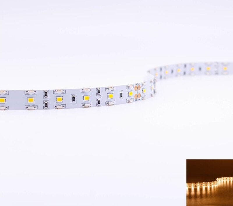 Strip 24V LED Streifen 5M 24W/m 180LED/m 12mm IP20 - Lichtfarbe: Super Warmweiß 2700K