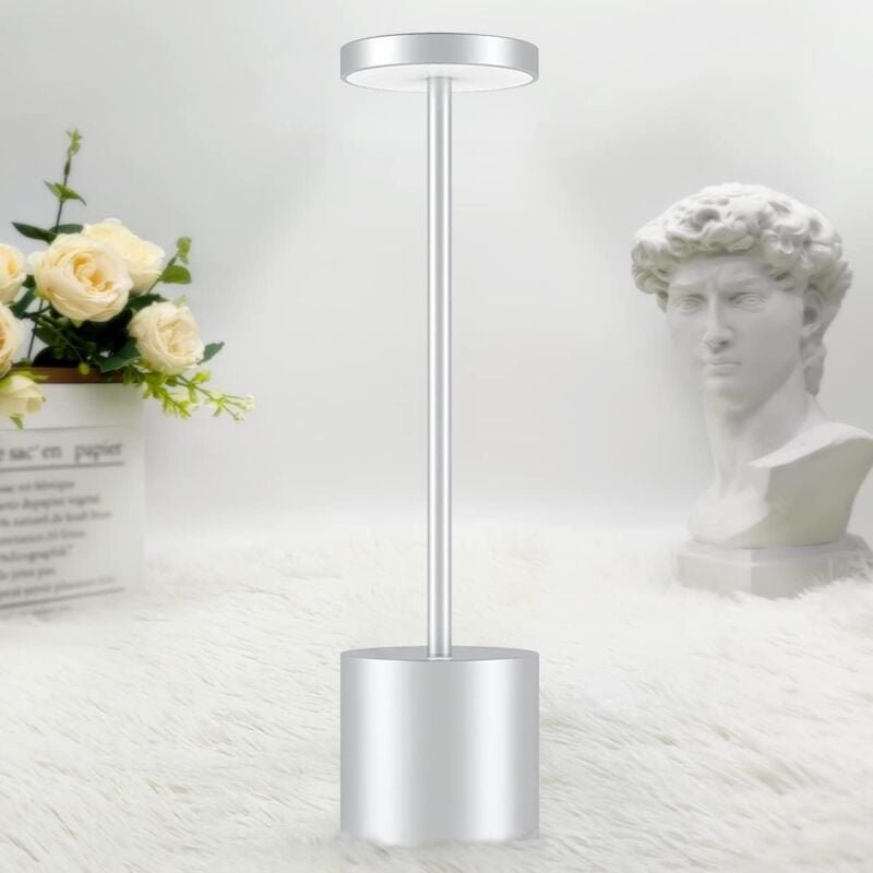 Schreibtischlampe, wiederaufladbare kabellose Tischlampe, 3600 mAh LED-Schreibtischlampe, Metalldesign, USB-Aufladung, 3...