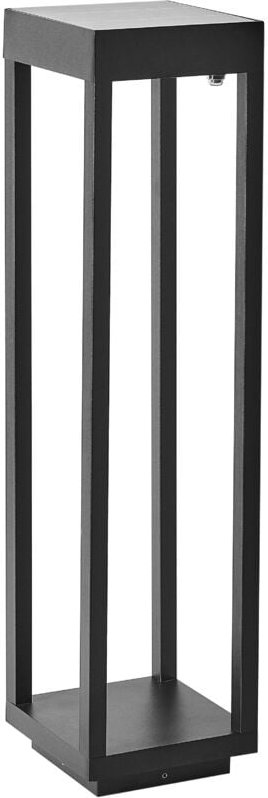 Solar LED-Pollerleuchte Schwarz Aluminium 60 cm Hoch Modern mit Montageplatte Outdoor Garten Einfahrt Beleuchtung Außenl...