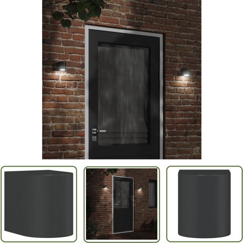 The Living Store - Außenwandleuchte Schwarz Aluminiumdruckguss - Outdoor Wandleuchte - Gartenleuchte - led Wandleuchte -...