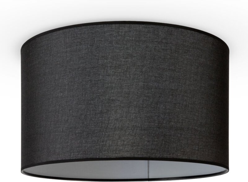 Pendellampe Wohnzimmer Deckenleuchte Stoff Lampenschirm Modern Einfarbig Rund Deckenleuchte - Schwarz, Schwarz (Ø45.5 cm...