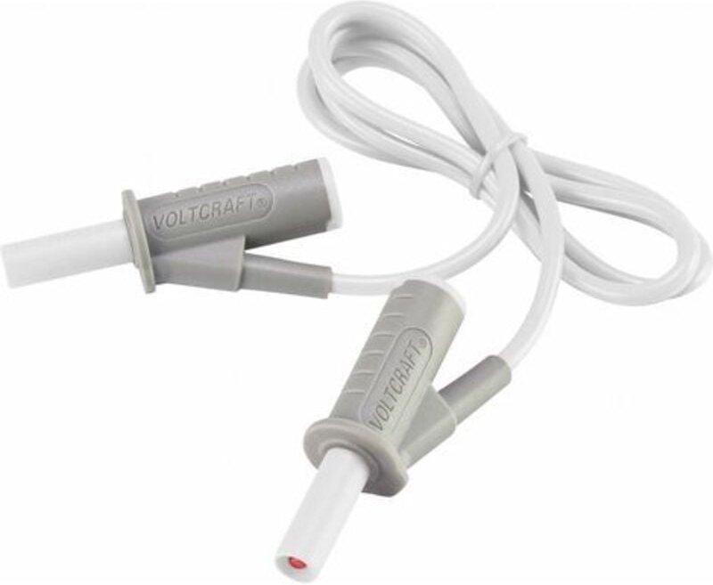 MSB-501 Sicherheits-Messleitung Lamellenstecker 4 mm Lamellenstecker 4 mm 0.75 m Weiß 1 St - Voltcraft