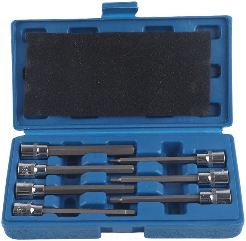 Eosnow - 7-teiliger extra langer Sechskant-Bit-Steckschlüsselsatz 3/4/5/6/7/8/10 mm Antriebsreparatur-Werkzeugsatz
