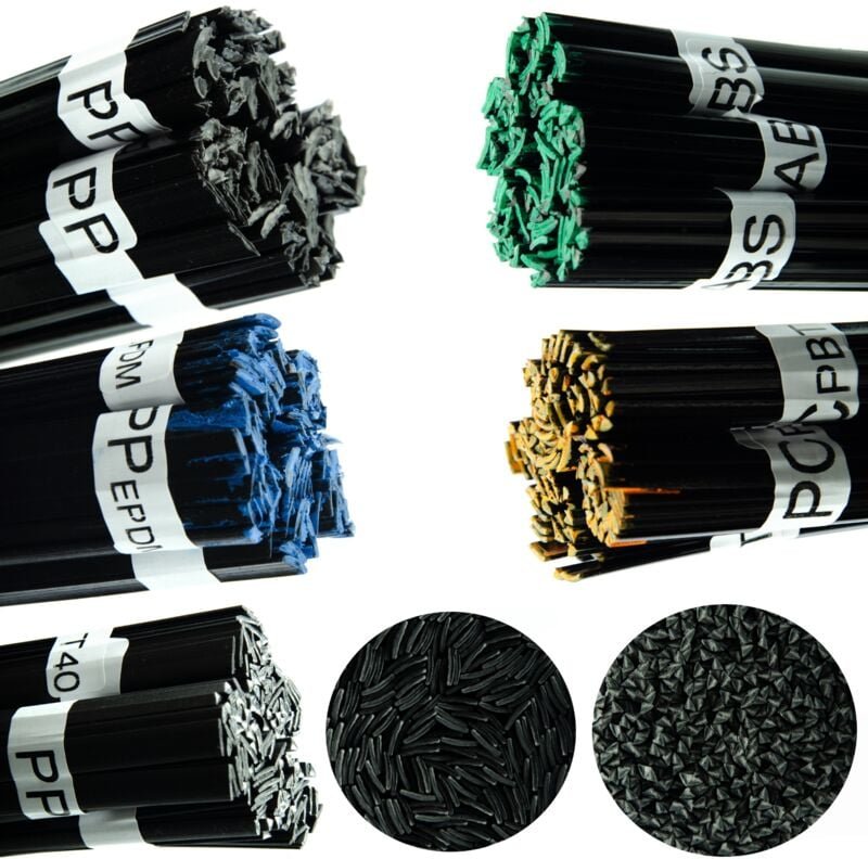 Prowelder Kit S Rosfix: Kompletter Satz Bindemittel zum Schweißen von Kunststoff (5 Typen à 500 g)