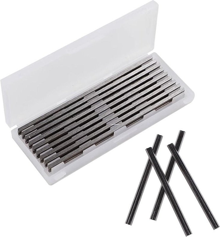 82 mm HSS-Wendehobelblätter – 10 Stück – Kompatibel mit Makita, Black & Decker, Bosch, Dewalt und Elu – Maße 82 x 5,5 x ...