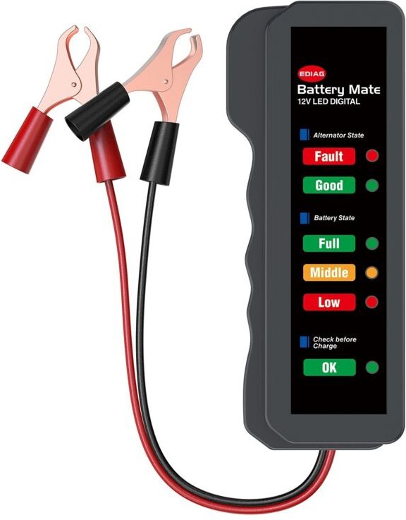 KZQ - 12V Autobatterie-Lichtmaschinentester, LED-Digital-Batterieladezustands-Lichtmaschine mit Kupferanalysator