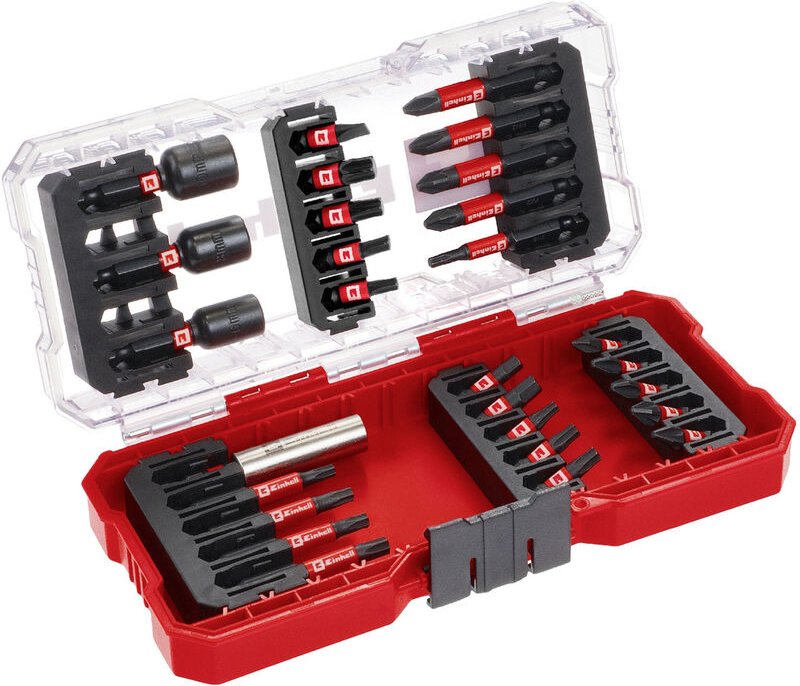 Original Einhell s-case 28-tlg. schlagfestes Bit-Set (25-mm-Bits, 50-mm-Bits, 60-mm-Bithalter, Steckschlüsseleinsätze in...