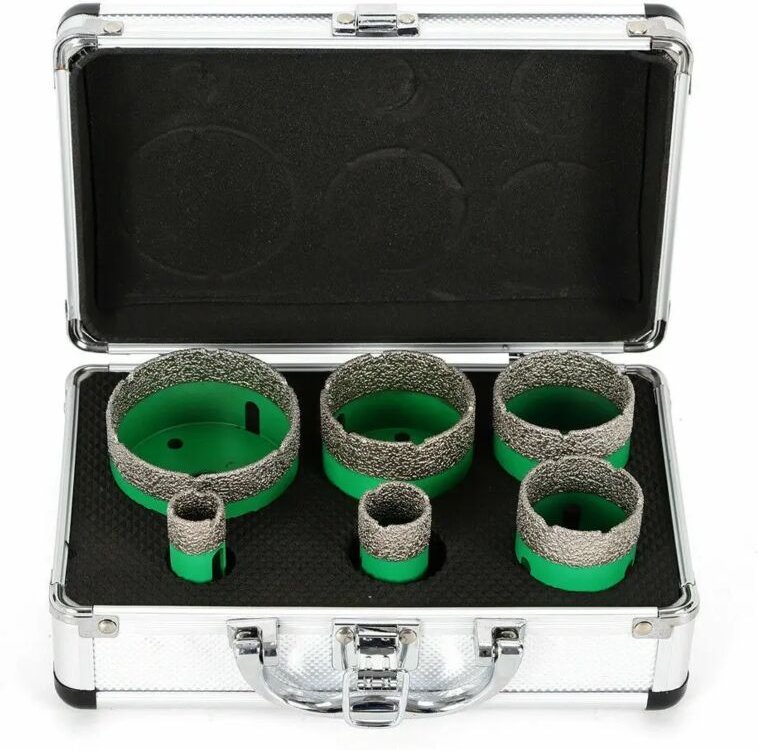 Diamant-Bohrkrone Fliesen-Bohrer Set Feinsteinzeug M14 für Winkelschleifer Flex