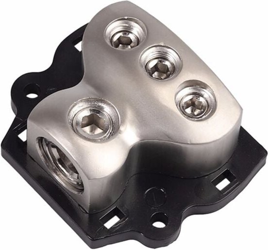 Tlily - 3-Wege-Stromverteilerblock 1x0 Gauge Eingang 3x4 Ausgang Stromverteilerblock für Car-Audio-Splitter