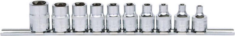 KS Tools 3/8" CHROMEplus TX-E Stecknuss-Satz, 10-teilig