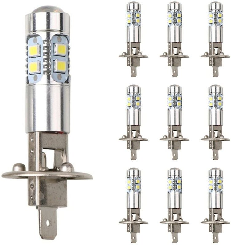 Woosien - 10 Stück 100 w H1 LED-Lampen Scheinwerfer 6000 k Super Auto Fernlicht Nebelscheinwerfer Lauflicht Motorrad l