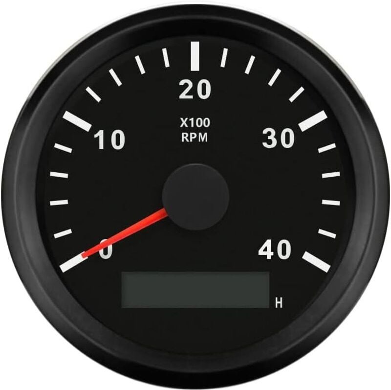 Wasserdichter Drehzahlmesser, Drehzahlmesser, Drehzahlmesser mit Betriebsstundenzähler, 0–4000 U/min, 85 mm, 9–32 v, mit...