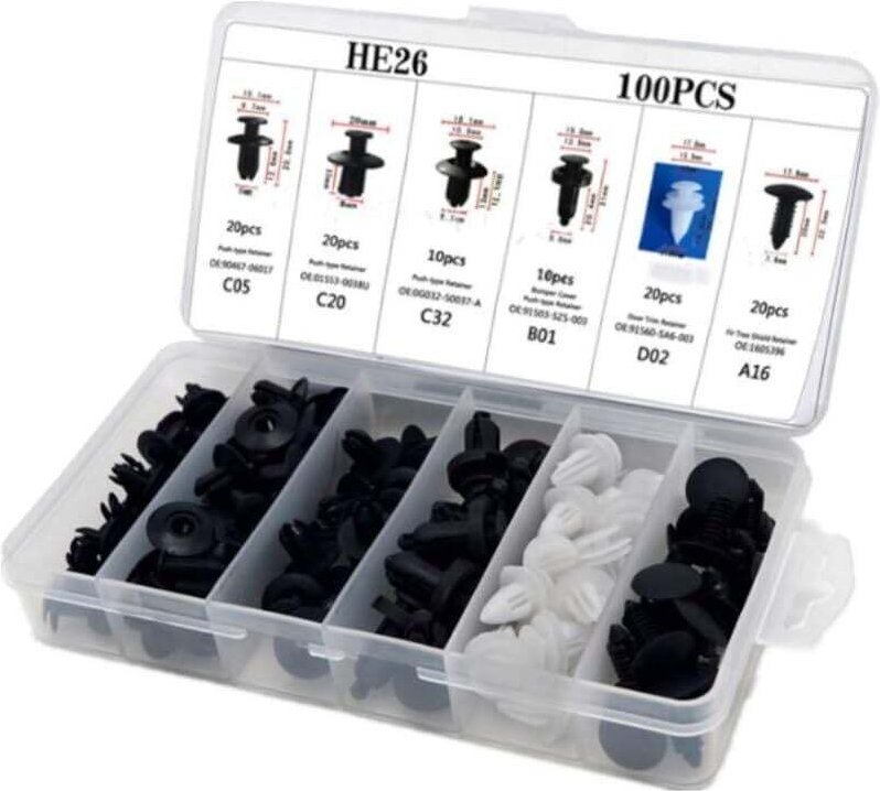 Aiperq - 100 stücke Auto Körper Reparatur Clips Auto Tür Stoßstange Clips Fastener Clips Universal Kit