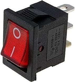 Einpoliger Wippschalter off-on leuchtend rot 3A