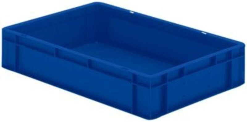 Transport-Stapelkasten B600xT400xH120 mm blau, geschlossen ohne Griffloch la-ka-