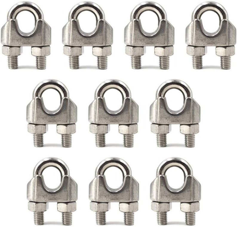 Drahtseilklemme, Kabelklemmen, Edelstahl 304, M6, 10 Stück