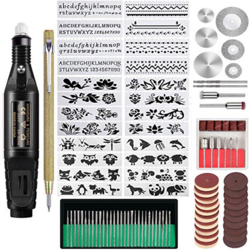 Kabelloser elektrischer Gravierstift, wiederaufladbares USB-Gravierwerkzeug-Set, Mini-Gravierwerkzeug, tragbarer DIY-Rot...