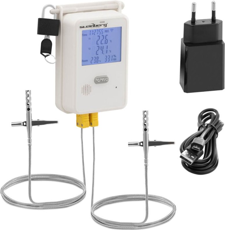 Thermohygrometer Temperatur- und Feuchtigkeitsrekorder LCD USB Wi-Fi Bereich 0-100% -50-350C