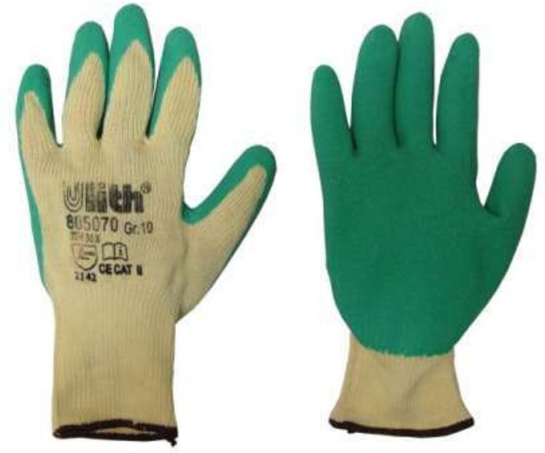 12 Paar Arbeitshandschuhe Grip Latex grün Cat2 EN388 Gr.8